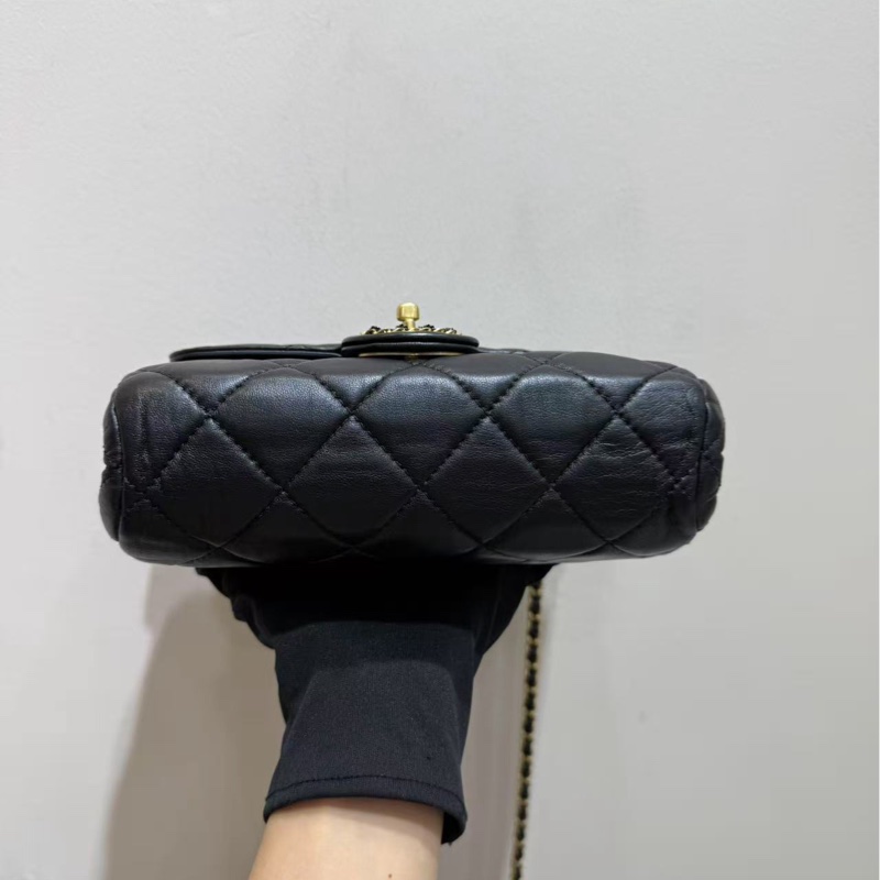 【全套❤️】Chanel 19bag褶皺羊皮方胖子 小香單肩斜挎包-5
