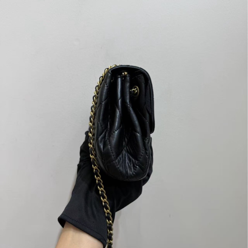 【全套❤️】Chanel 19bag褶皺羊皮方胖子 小香單肩斜挎包-6