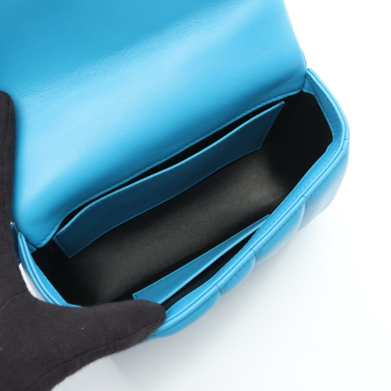 寶格麗 × AMBUSH Serpenti 肩包/腰包，藍色皮革，二手，女士，金扣-2