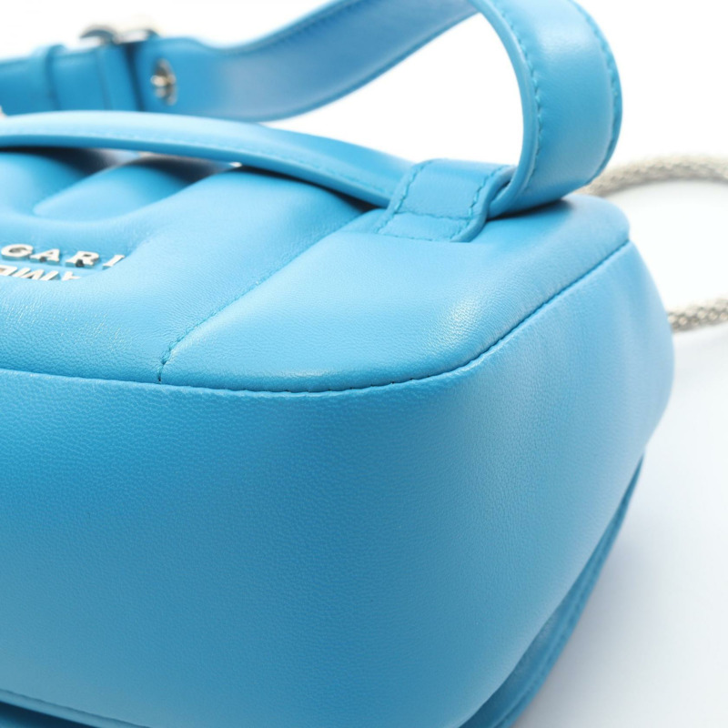 寶格麗 × AMBUSH Serpenti 肩包/腰包，藍色皮革，二手，女士，金扣-4