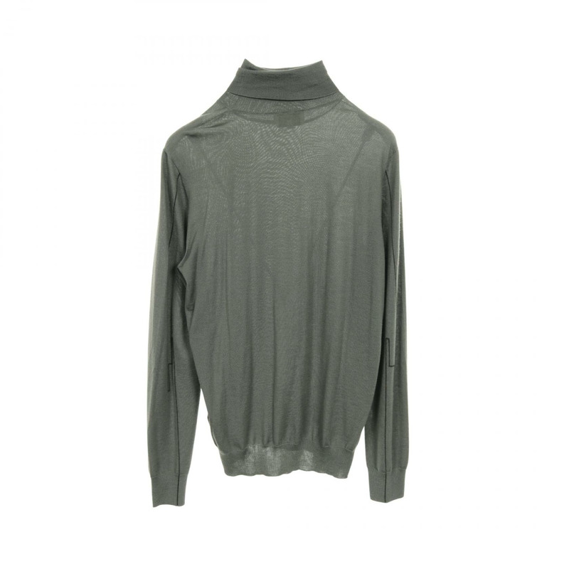 愛馬仕 L 碼針織衫 高領毛衣 真絲羊絨混紡 綠色 二手 男士-1