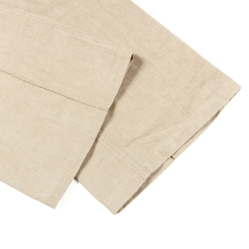 愛馬仕米色棉質皮革長褲，二手女款，34碼-5