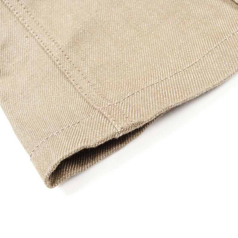 愛馬仕米色棉質皮革長褲，二手女款，34碼-7