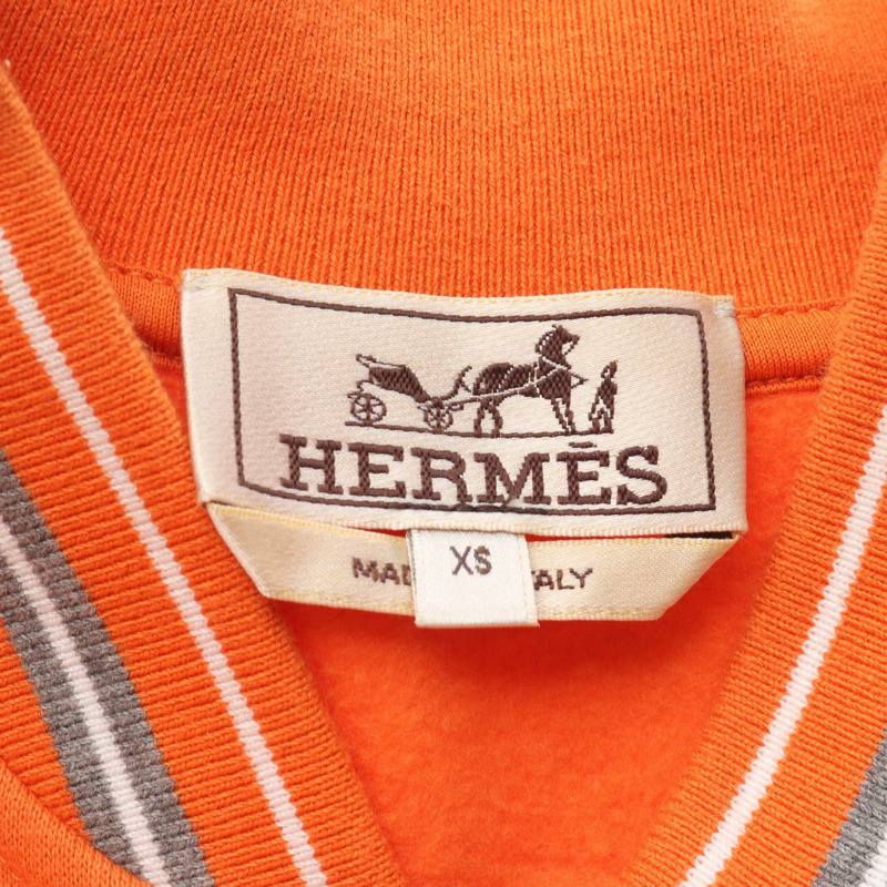 愛馬仕 (HERMES) Serie Button Teddy Blouson Jacket 棉質橙灰色二手男士 XS 碼-2