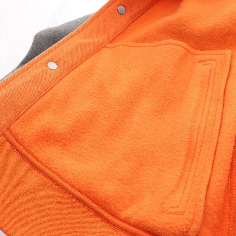 愛馬仕 (HERMES) Serie Button Teddy Blouson Jacket 棉質橙灰色二手男士 XS 碼-10