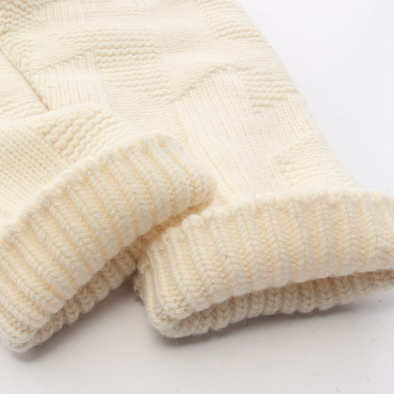 愛馬仕 (HERMES) 白色羊毛長袖開襟衫，二手女款 #34-8