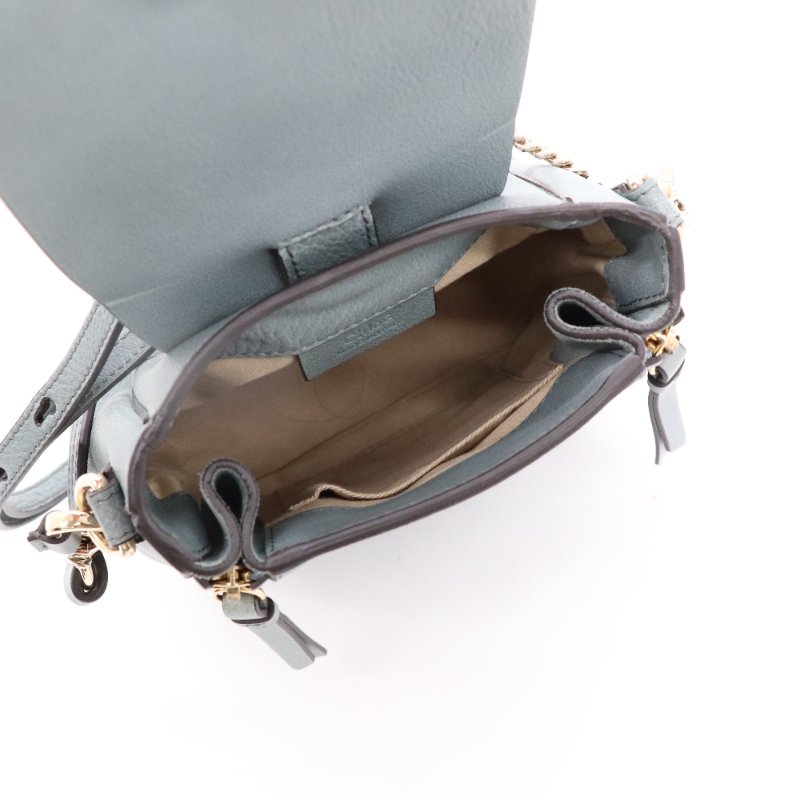 CHLOE 蔻依 霧霾藍 牛皮 麂皮 雙肩包 單肩包 小書包-8