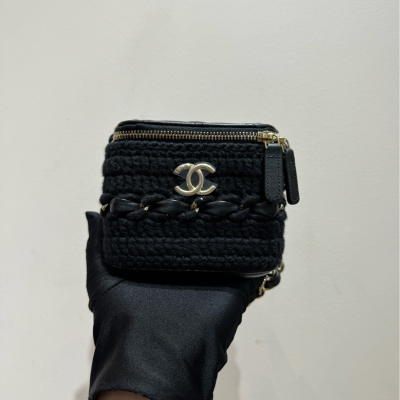 【99❤️】Chanel 22c黑金編織鏈條小盒子 化妝盒 斜挎包-1