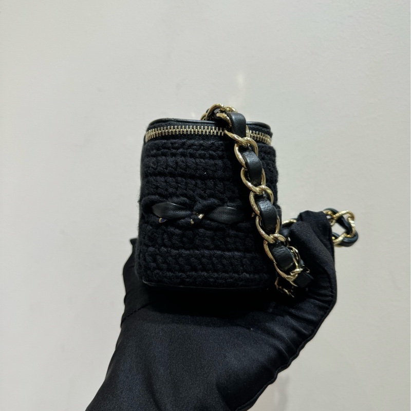 【99❤️】Chanel 22c黑金編織鏈條小盒子 化妝盒 斜挎包-3
