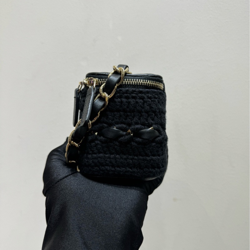 【99❤️】Chanel 22c黑金編織鏈條小盒子 化妝盒 斜挎包-4