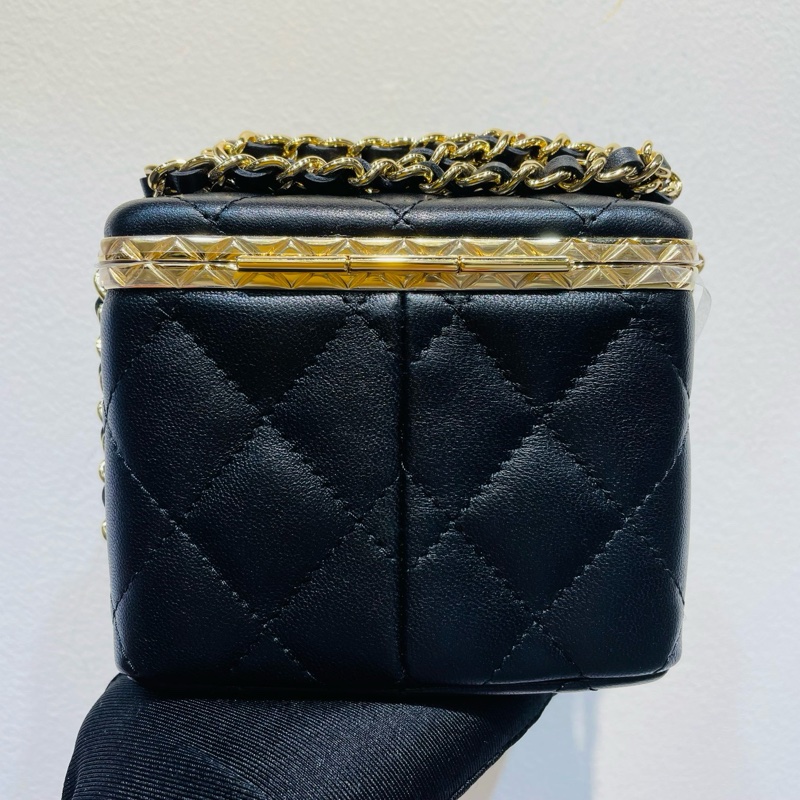 【全❤全膜大全套帶新票】Chanel 22s 新款黑金方盒子小盒子 晚宴包 鏈條包 斜挎包-2
