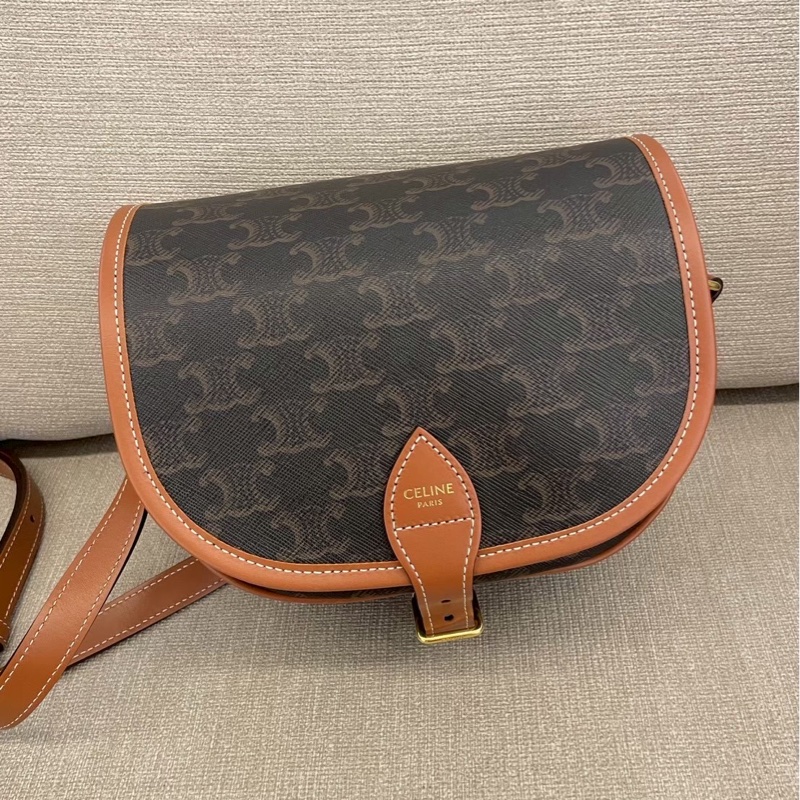 Celine凱旋門老花馬鞍包-0