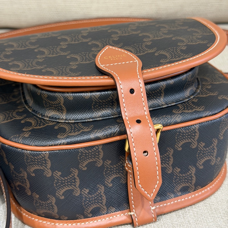 Celine凱旋門老花馬鞍包-7