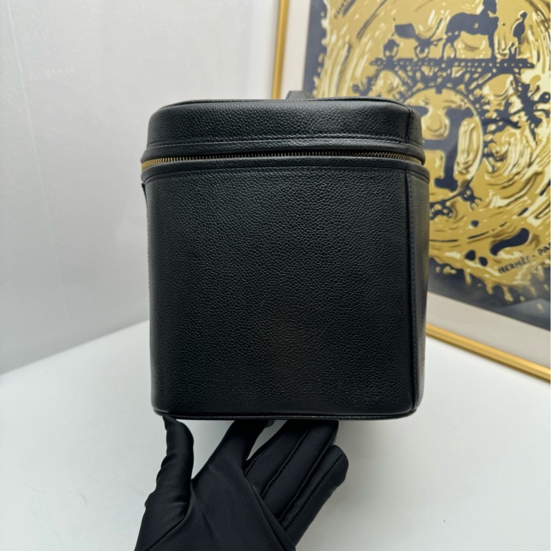 【閒置❤️】 Chanel vintage大號洗漱包 化妝包 黑色金扣 手提包-3