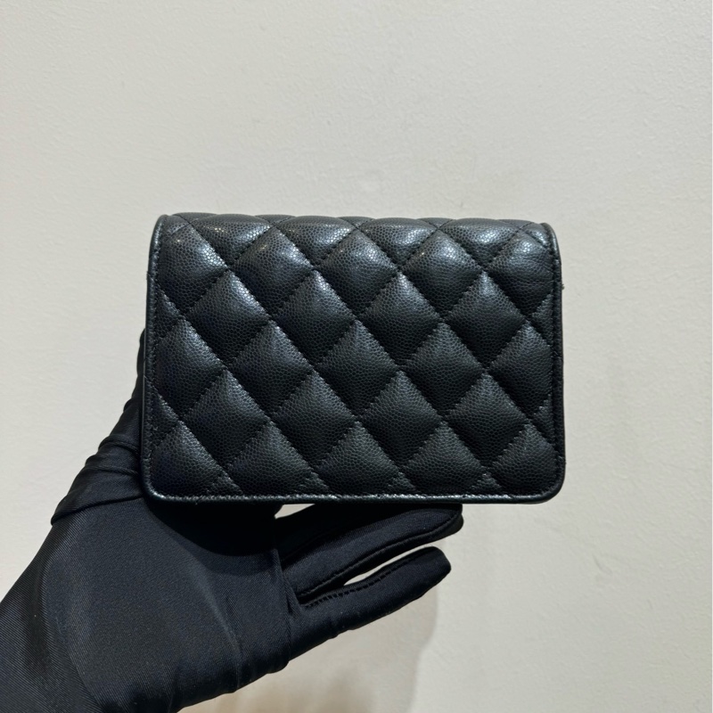 【99❤️】Chanel 23A 新款woc 黑色扣荔枝紋牛皮 風琴包 小號 斜挎包-2