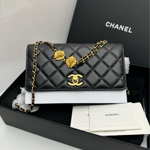 【全❤️全套】Chanel23A手工坊獅子️woc 黑金 斜挎包