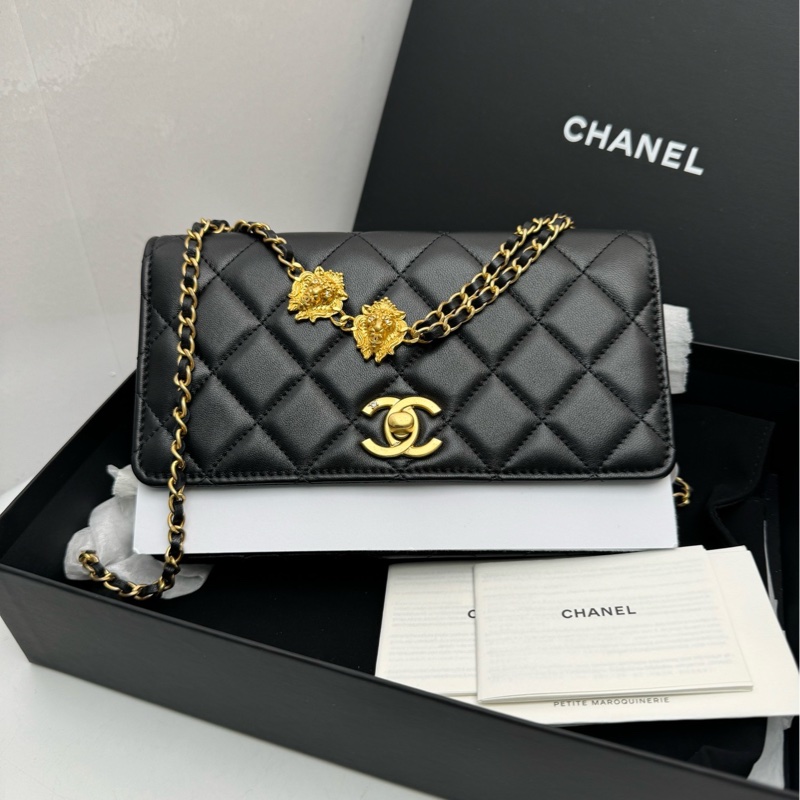 【全❤️全套】Chanel23A手工坊獅子️woc 黑金 斜挎包-0
