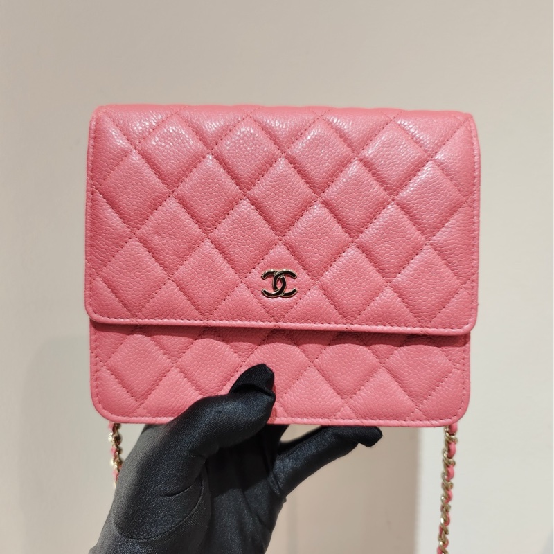 【99❤全套帶票】Chanel方胖子woc 唇膏粉金鍊 單肩包斜挎包-1