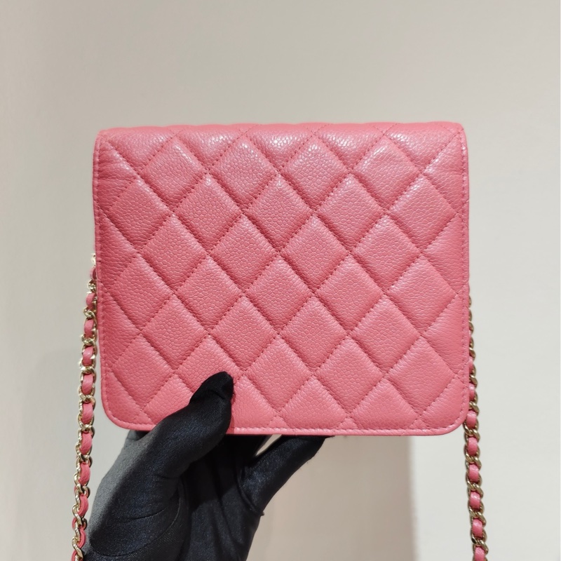 【99❤全套帶票】Chanel方胖子woc 唇膏粉金鍊 單肩包斜挎包-2