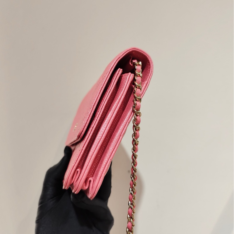 【99❤全套帶票】Chanel方胖子woc 唇膏粉金鍊 單肩包斜挎包-3