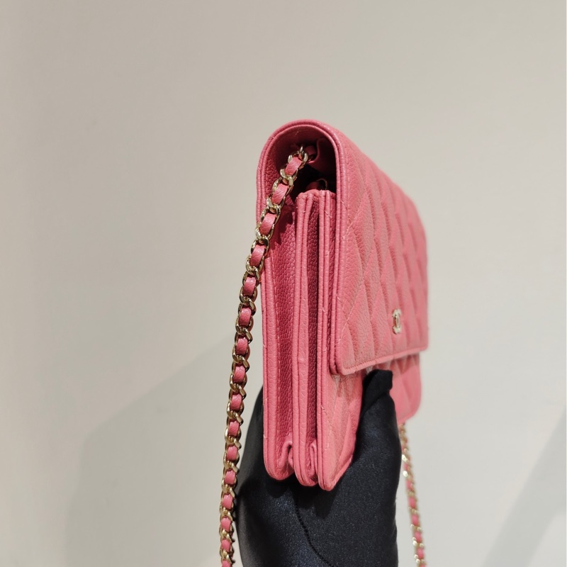 【99❤全套帶票】Chanel方胖子woc 唇膏粉金鍊 單肩包斜挎包-4