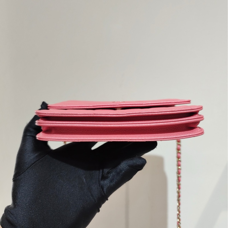 【99❤全套帶票】Chanel方胖子woc 唇膏粉金鍊 單肩包斜挎包-5