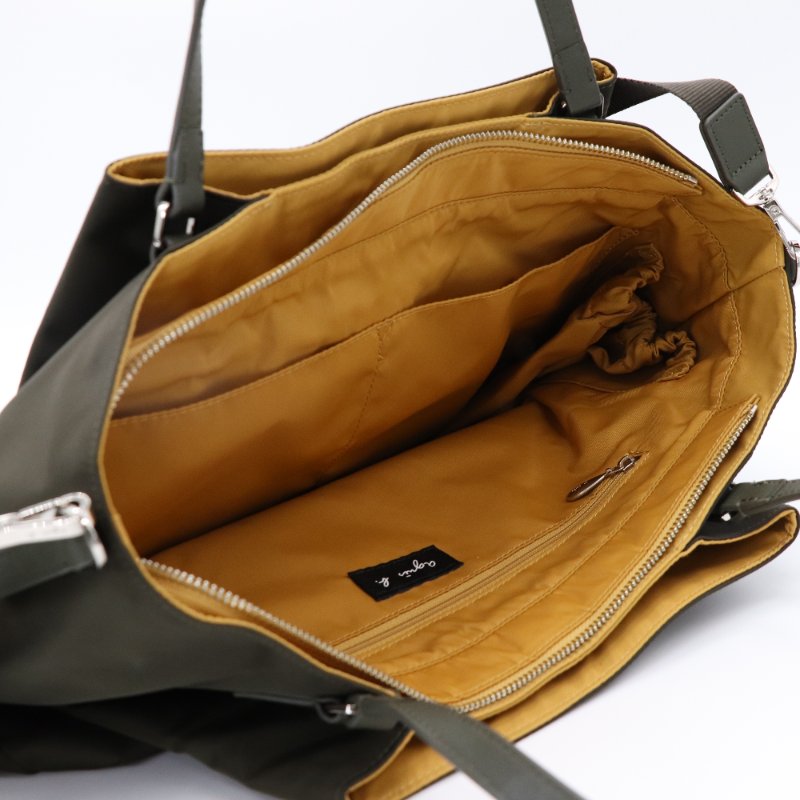 AGNES. B 軍綠色 尼龍 單肩包 托特包 超多分層 大容量 （買一贈一）-13