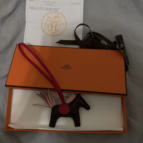 愛馬仕 Hermès Rodeo PM｜Y碼｜鱷魚皮座墊｜稀有深咖×桃紅×奶茶粉｜全套