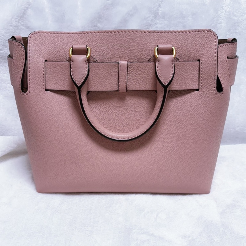 ⭐️女星同款專櫃貴款⭐️BURBERRY The Belt 小牛皮手提肩背托特包(煙燻玫瑰粉)-2