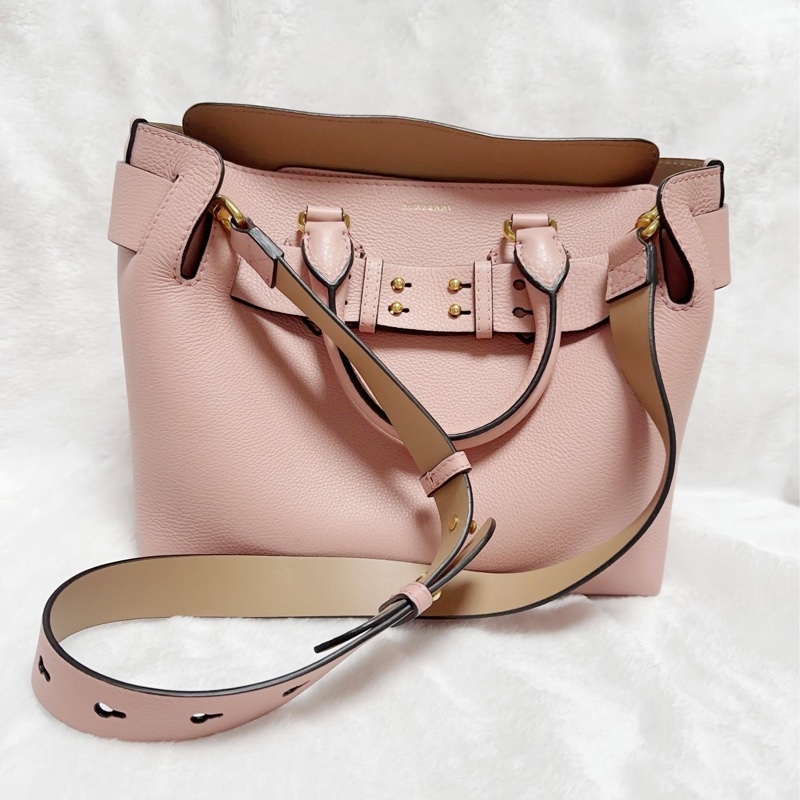 ⭐️全網最低價兩用包專櫃6萬9⭐️BURBERRY全皮斜背兩用包 小牛皮手提肩背托特包(煙燻玫瑰粉)-3