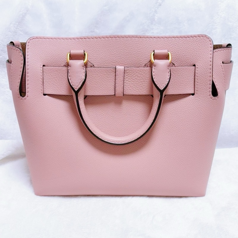 ⭐️全網最低價兩用包專櫃6萬9⭐️BURBERRY全皮斜背兩用包 小牛皮手提肩背托特包(煙燻玫瑰粉)-4