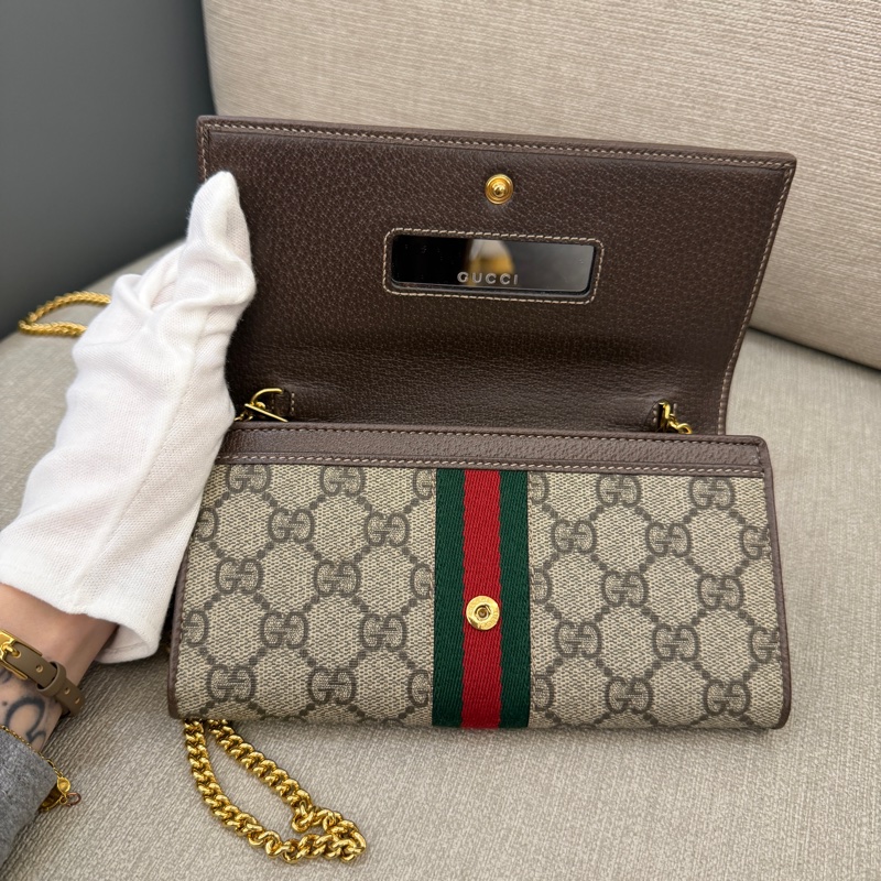 Gucci Ophidia帆布WOC鏈條包/長夾-5
