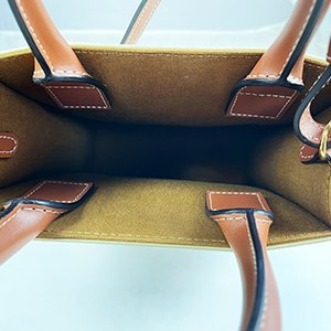 ＊奢華大道國際精品＊【CE125】CELINE白色 Triomphe 帆布MINI 直立琴譜兩用包-6