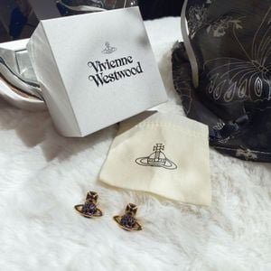 Vivienne Westwood Bath Relief Earrings in Black / G-3