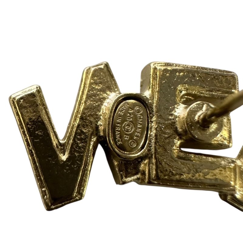 【美收精品】CHANEL銀色LOGO針式耳環 4-486-10