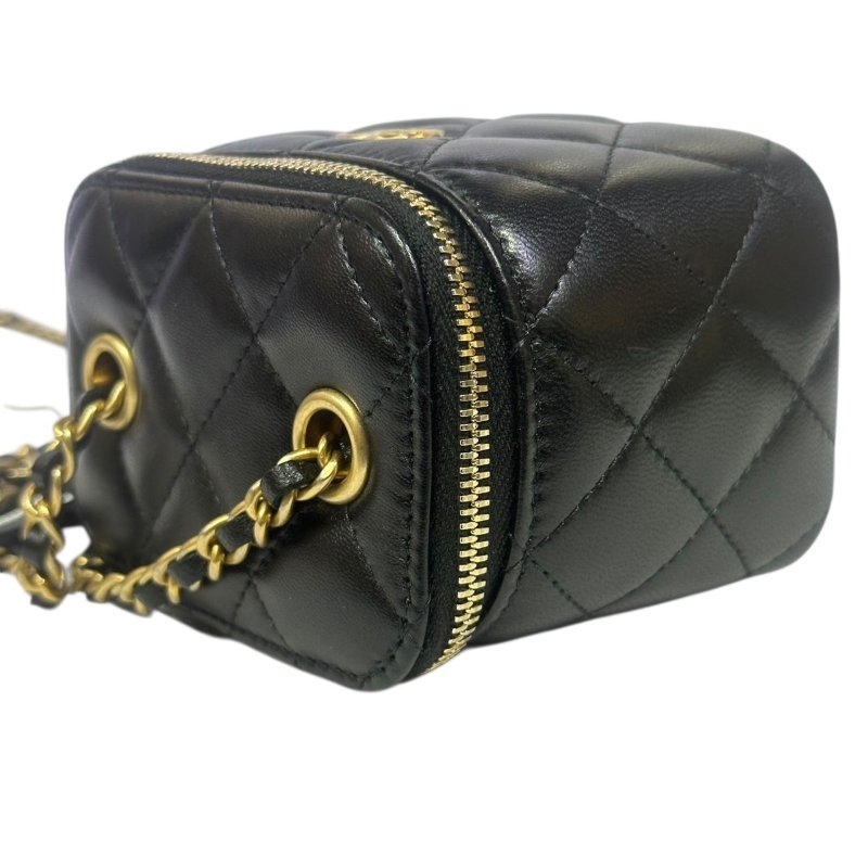 【美收精品】CHANEL黑色羊皮金球小肩背包 4-491-1