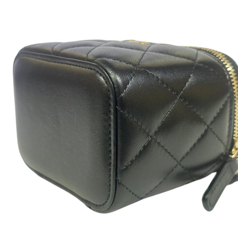 【美收精品】CHANEL黑色羊皮金球小肩背包 4-491-3