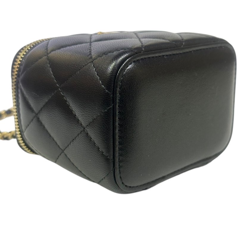 【美收精品】CHANEL黑色羊皮金球小肩背包 4-491-4