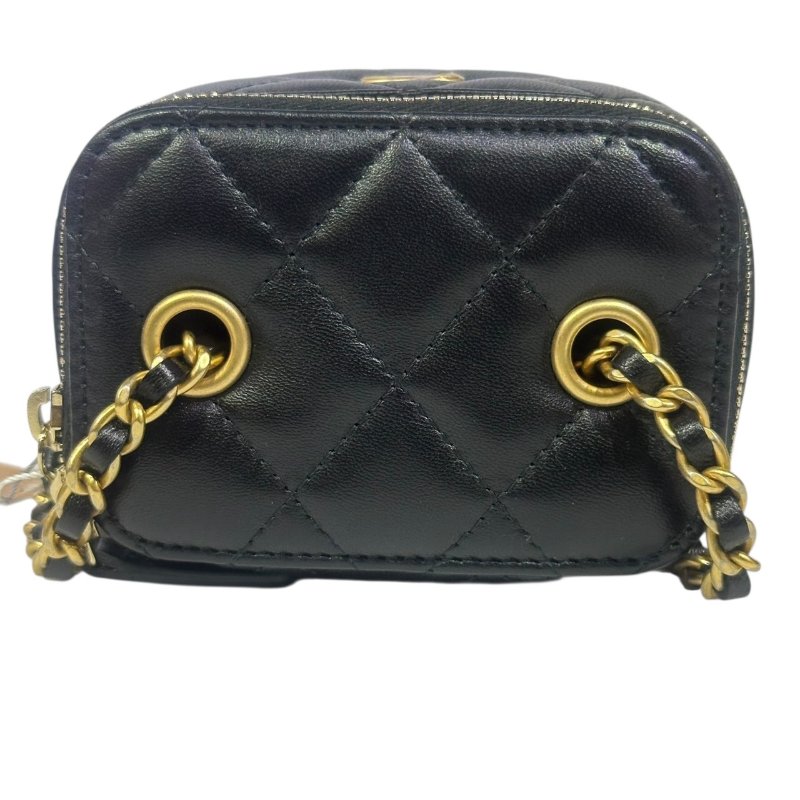 【美收精品】CHANEL黑色羊皮金球小肩背包 4-491-6