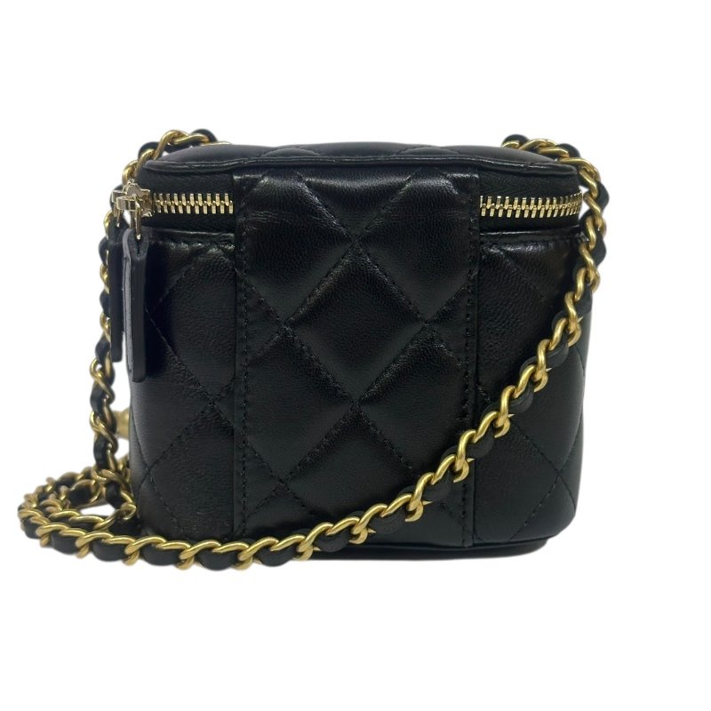 【美收精品】CHANEL黑色羊皮金球小肩背包 4-491-7