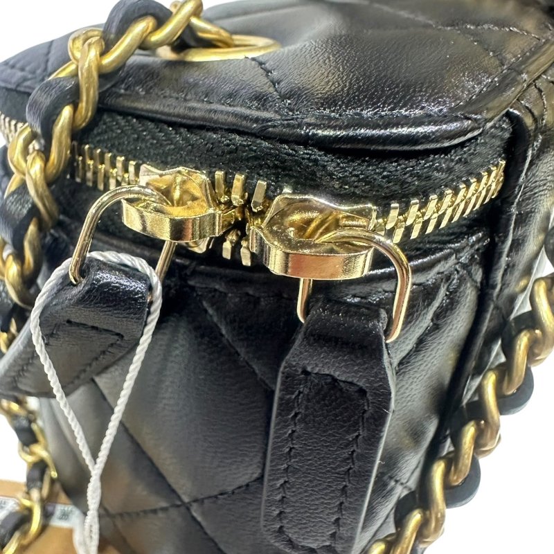 【美收精品】CHANEL黑色羊皮金球小肩背包 4-491-10