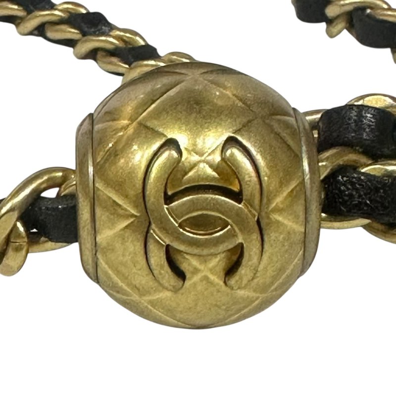 【美收精品】CHANEL黑色羊皮金球小肩背包 4-491-12