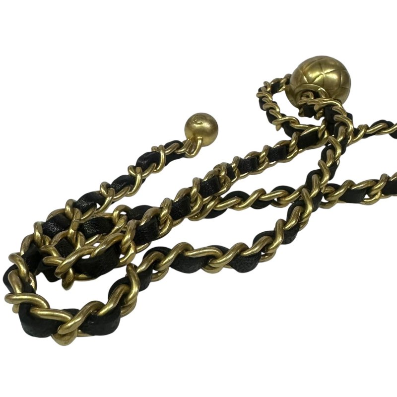 【美收精品】CHANEL黑色羊皮金球小肩背包 4-491-13