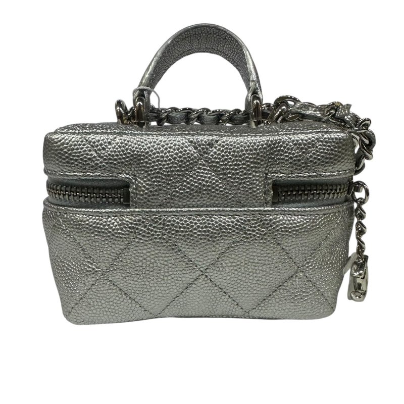 【美收精品】CHANEL銀色魚子醬小肩背包 4-484-1