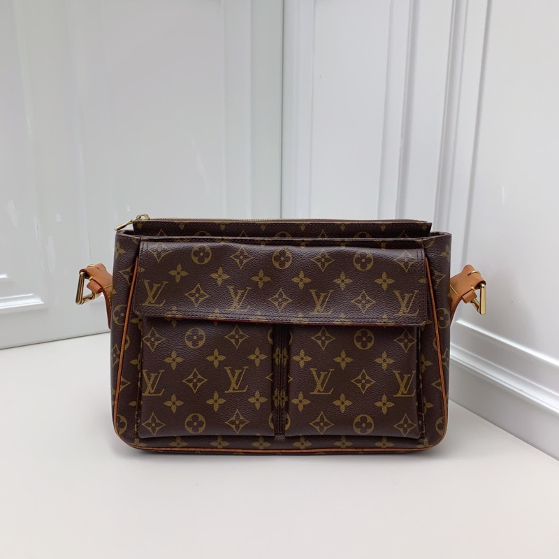 98新Louis Vuitton路易威登 經典老花中古駱駝  大號 -1