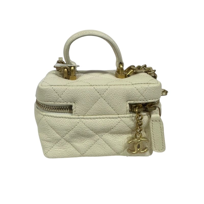 【美收精品】CHANEL白色魚子醬小肩背包 4-483-2