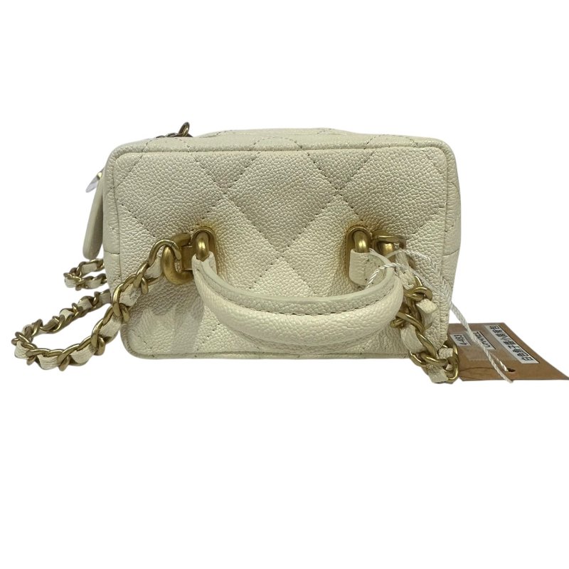 【美收精品】CHANEL白色魚子醬小肩背包 4-483-7