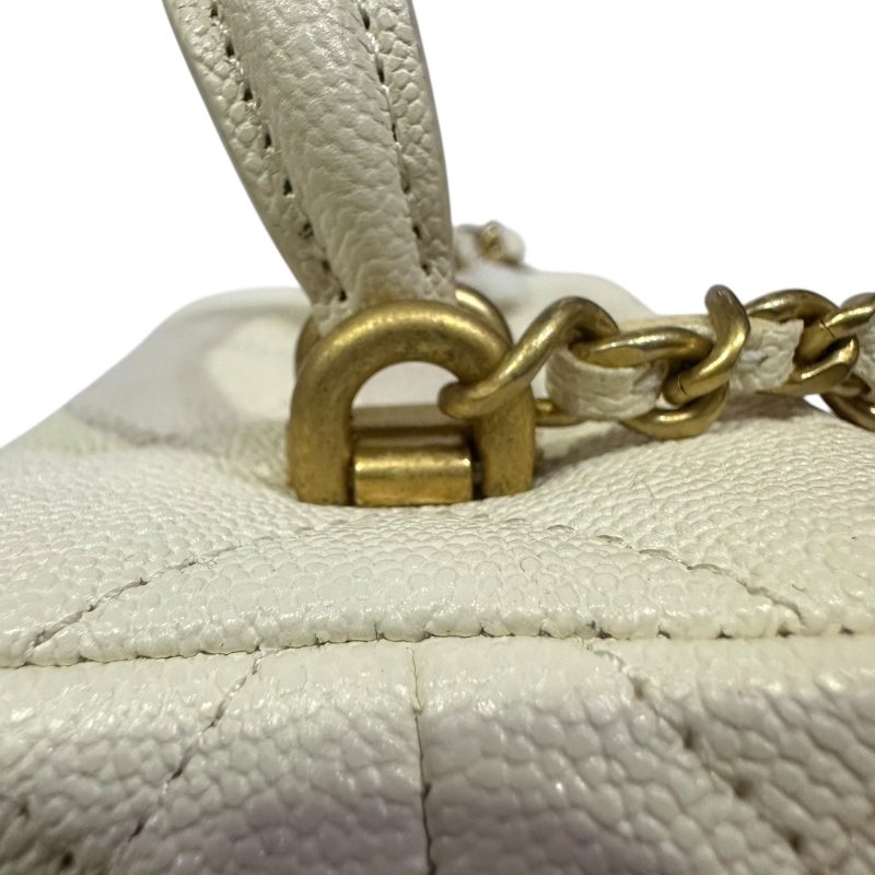 【美收精品】CHANEL白色魚子醬小肩背包 4-483-11