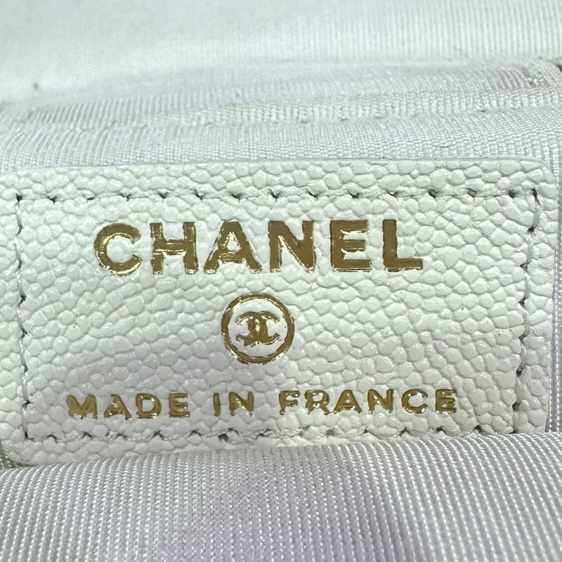 【美收精品】CHANEL白色魚子醬小肩背包 4-483-15