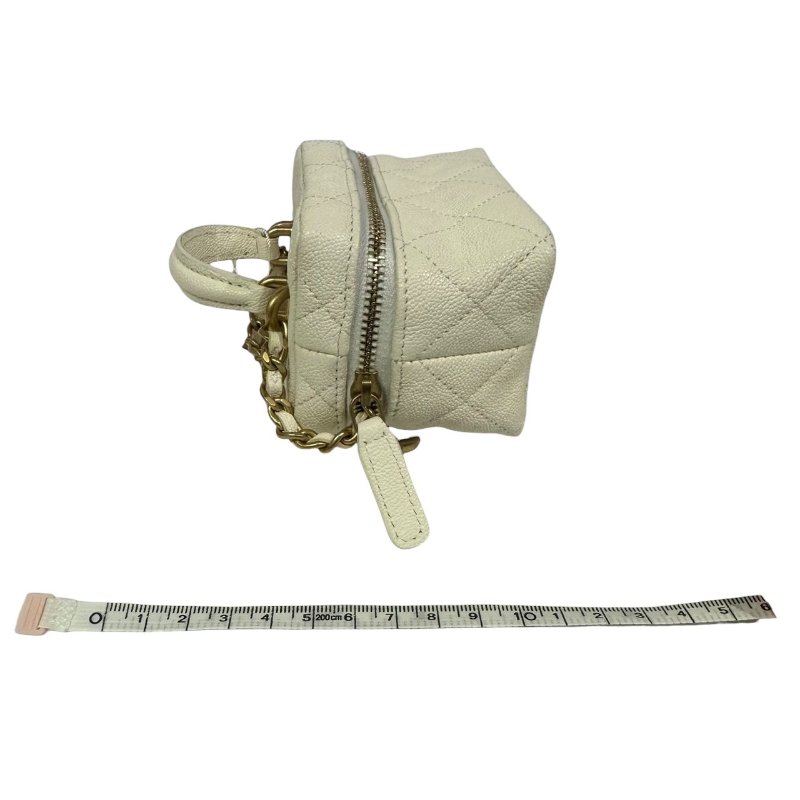【美收精品】CHANEL白色魚子醬小肩背包 4-483-16